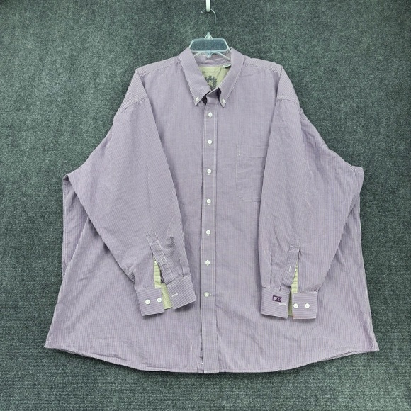 Cutter & Buck Other - Cutter & Buck Purple White Gingham Plaid Button Up Long Sleeve Men’s 4XB Career